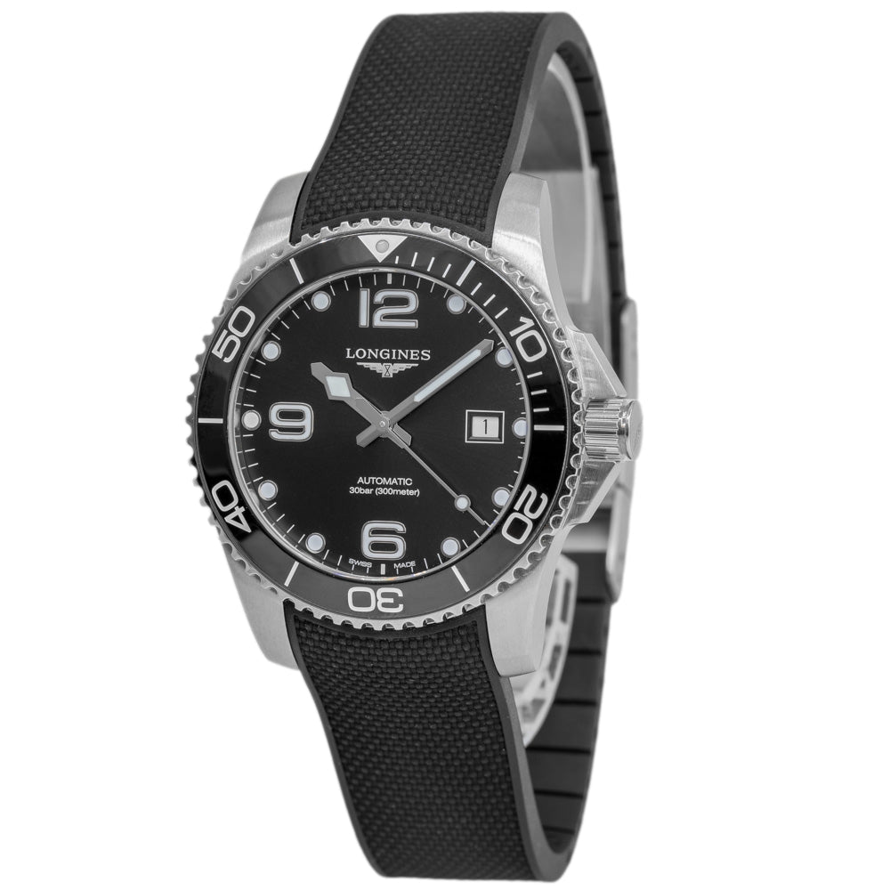 Longines Men's L3.781.4.56.9 HydroConquest Black Dial Auto