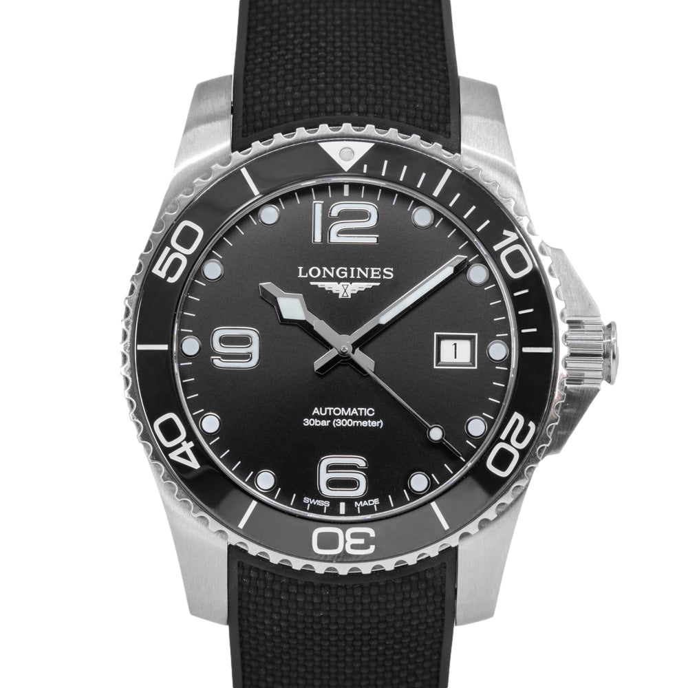 Longines Men's L3.781.4.56.9 HydroConquest Black Dial Auto