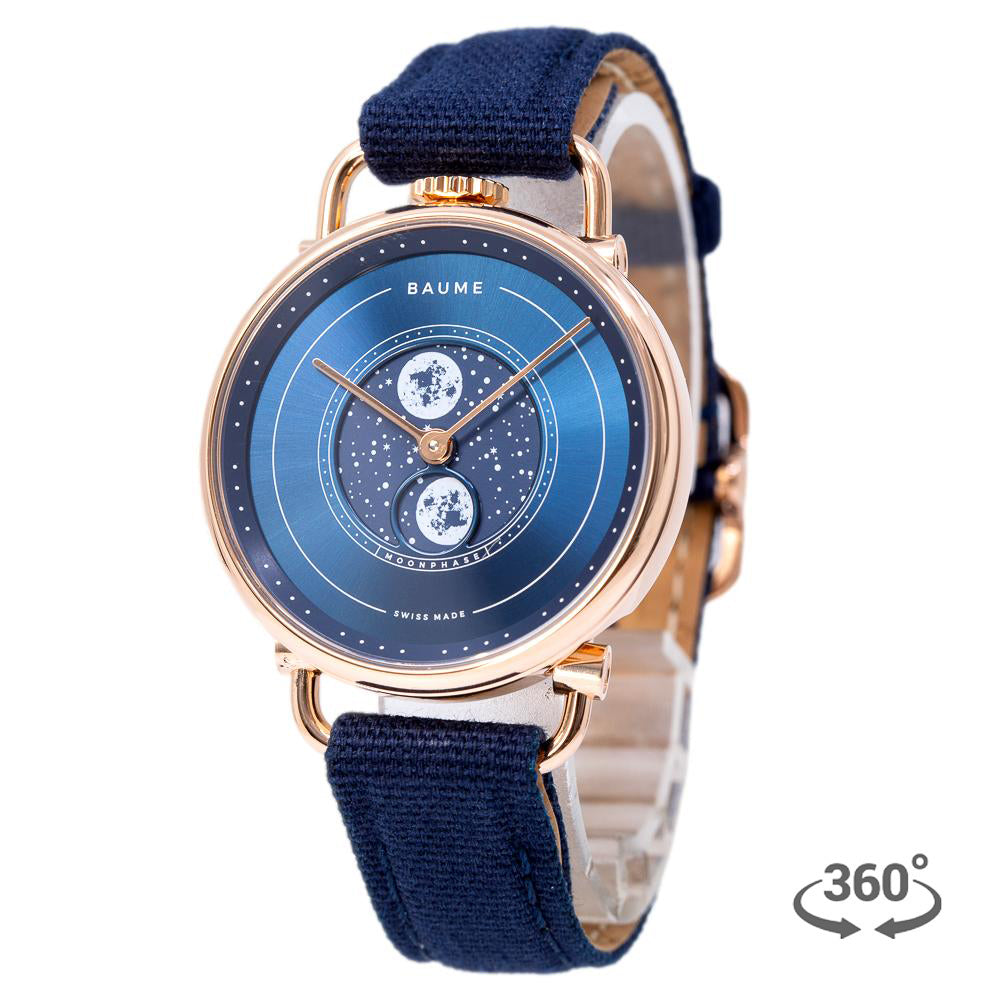 Baume & Mercier M0A10638 Moonphase Blue Dial Watch