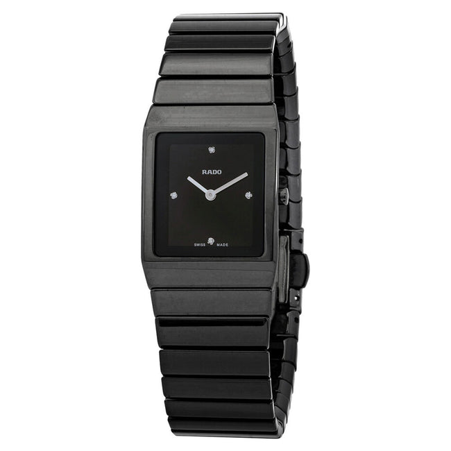 Rado Ladies R21702702 Ceramica Black Dial Diamond Quartz