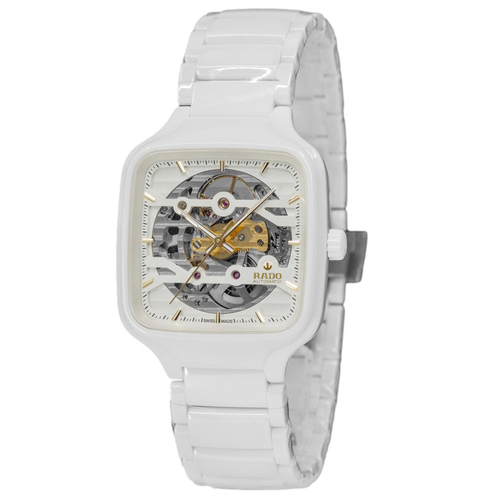 Rado R27126012 True Square Skeleton White Ceramic Automatic