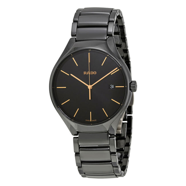 Rado Unisex R27238162 True Round Black Ceramic Quartz