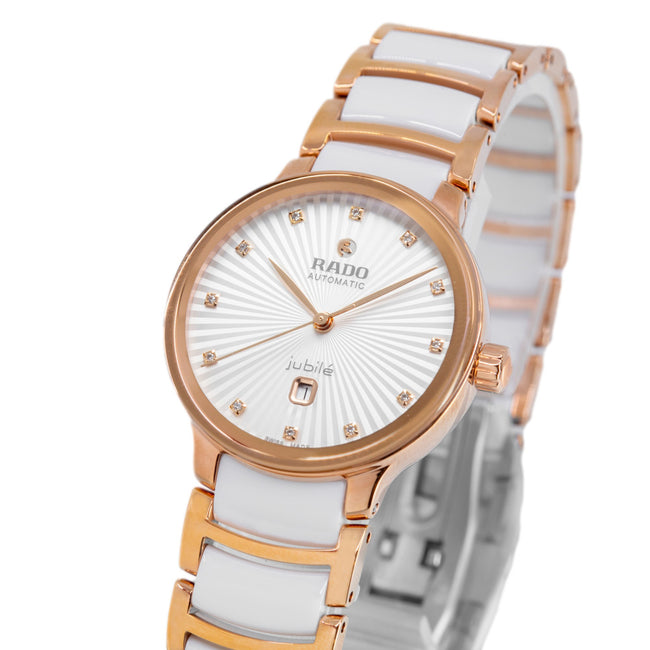 Rado Women's R30019744 Centrix White Dial Diamonds Automatic