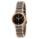 Rado Ladies R30183712 Centrix S Black Dial Two-Tone Watch