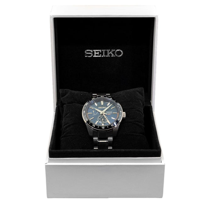 Seiko Men's SPB219J1 Presage GMT Green Dial Watch