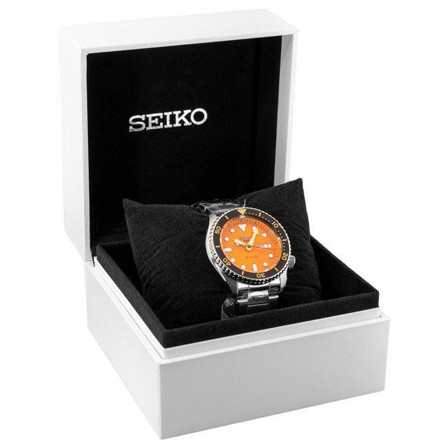 Seiko Men's SRPD59K1 5 Sports Orange Dial Watch