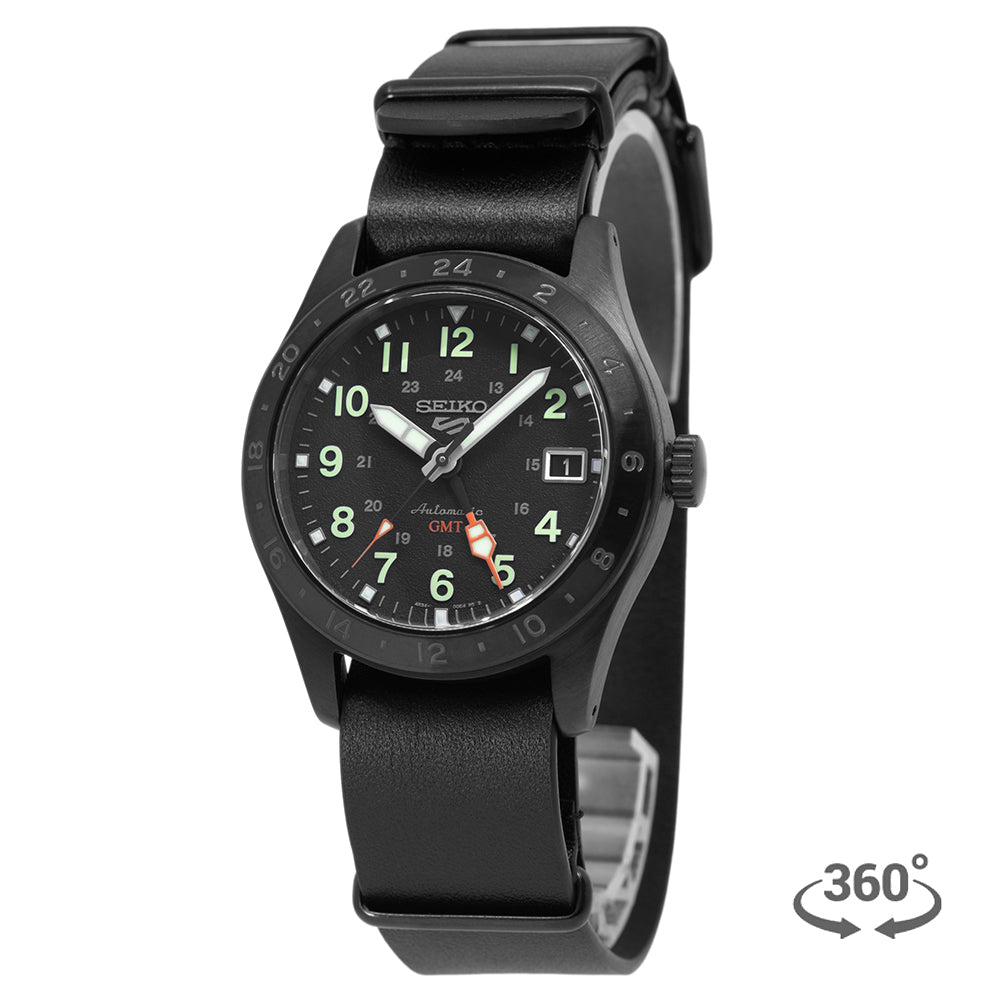 Men's SSK025K1 Automatic GMT Watch Black Coating