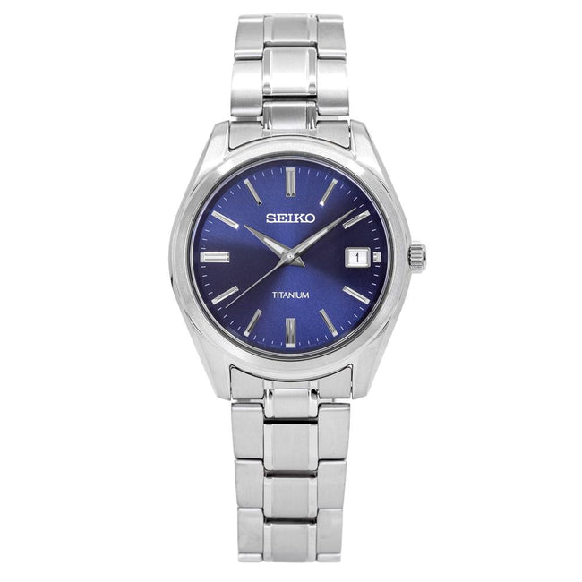 Seiko Men's SUR373P1 Heren Titanium Blue Dial Watch