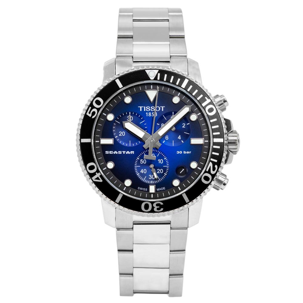 Tissot Herren T120.417.11.041.01 Seastar1000 Chrono Blaues Zifferblatt