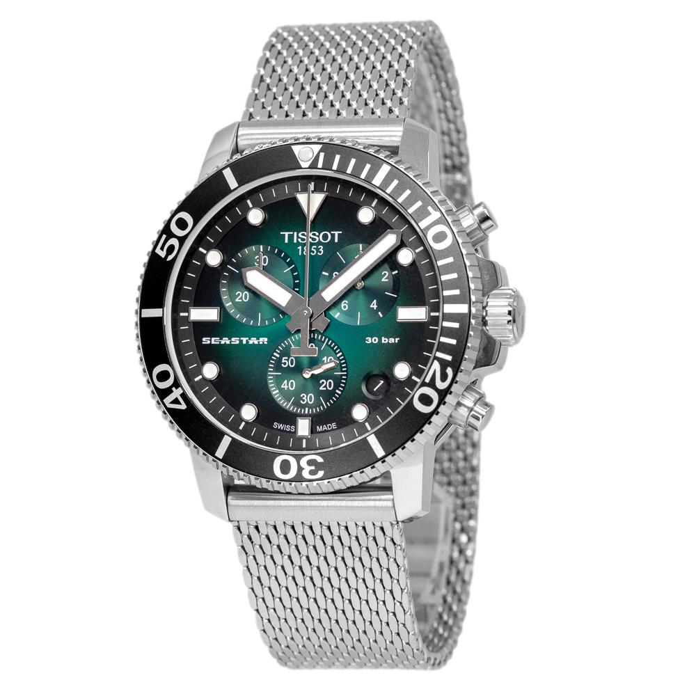 Tissot Men's T120.417.11.091.00 Seastar Chrono Green Watch