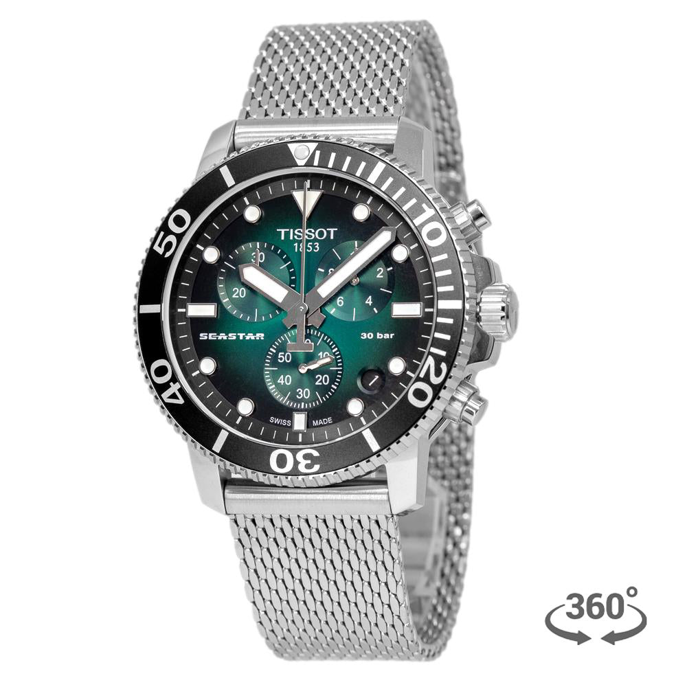 Tissot Men's T120.417.11.091.00 Seastar Chrono Green Watch