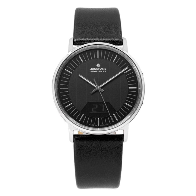 56/4220.00-Junghans 56/4220.00 Milano Mega Solar Black Dial Watch