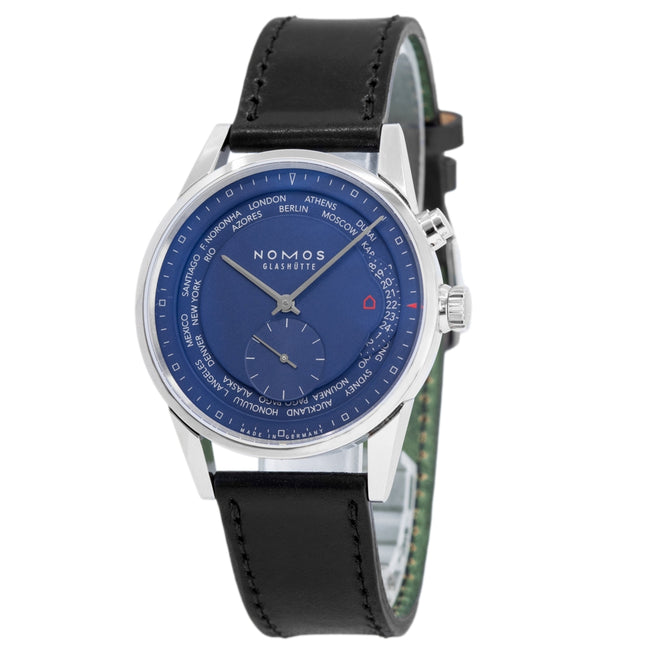 807-Nomos Glashutte Men's 807 Zurich World Time Midnight Blue