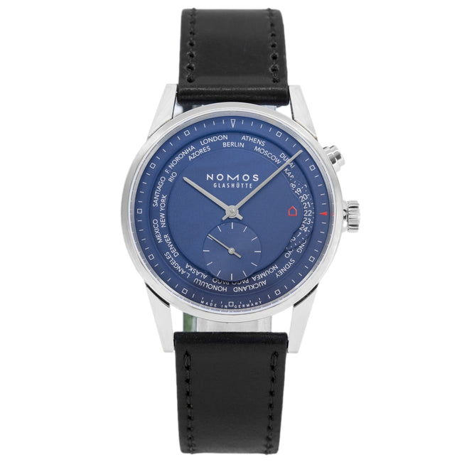 807-Nomos Glashutte Men's 807 Zurich World Time Midnight Blue