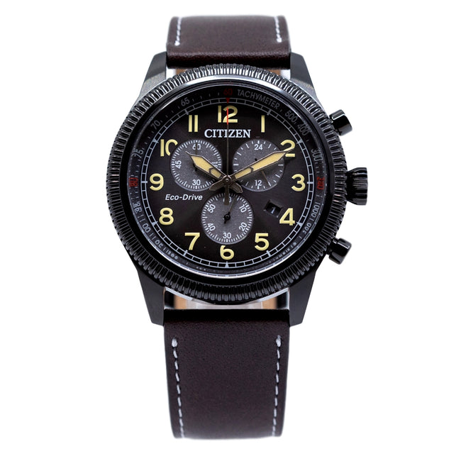 AT2465-18E-Citizen Men's AT2465-18E Aviator Chrono Black Dial Watch