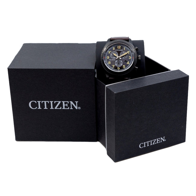 AT2465-18E-Citizen Men's AT2465-18E Aviator Chrono Black Dial Watch