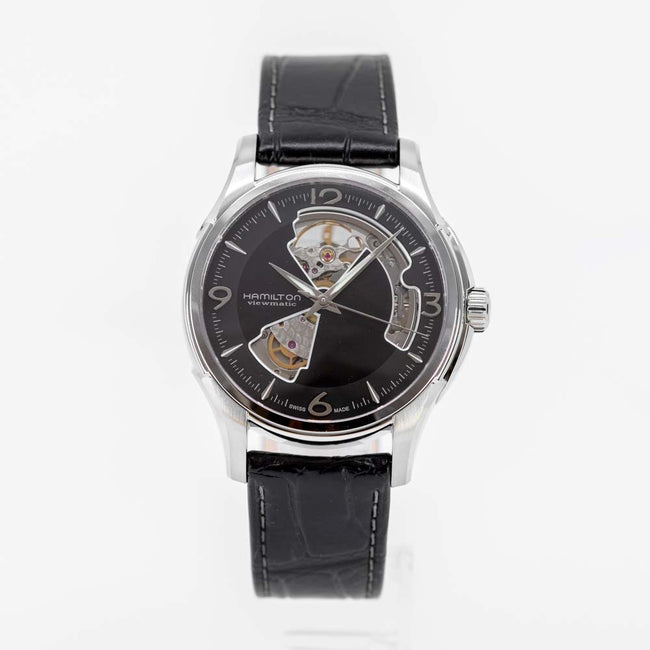 H32565735-Hamilton Men's H32565735 Jazzmaster Open Heart Watch