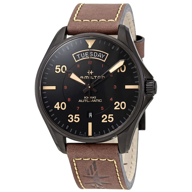 H64605531-Hamilton Men's H64605531 Khaki Pilot Day Date Auto Watch