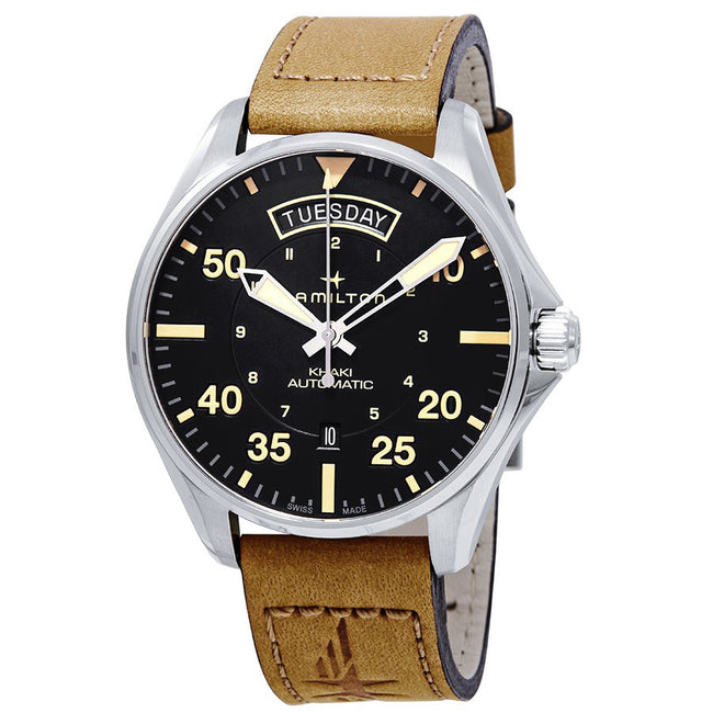 Hamilton Men s H64645531 Khaki Pilot Day Date Auto Watch