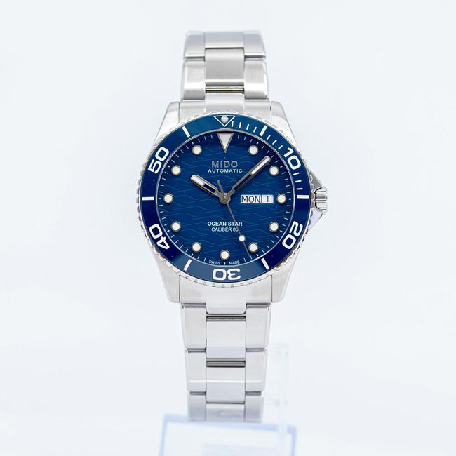 M0424301104100-Mido M042.430.11.041.00 Ocean Star 200c Blue Dial Watch