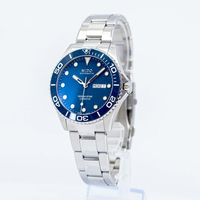 M0424301104100-Mido M042.430.11.041.00 Ocean Star 200c Blue Dial Watch