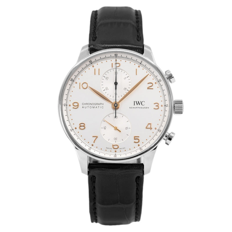 IWC Men s IW371604 Portugieser Chrono Silver Dial Watch