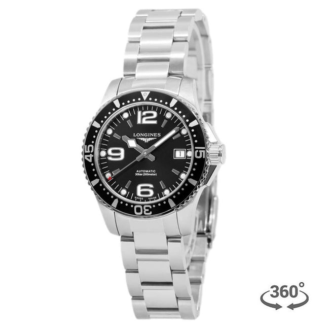 L37414566-Longines Men's L3.741.4.56.6 HydroConqest Black Dial  Watch