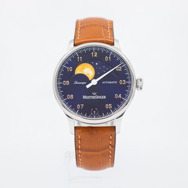 LS908G-MeisterSinger Men's LS908G Luna Scope Blue Dial Auto