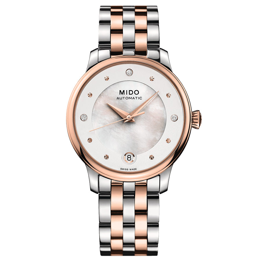 M0392072210600-Mido Ladies M039.207.22.106.00 Baroncelli Diamond Set Watch