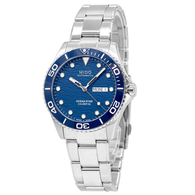 M0424301104100-Mido M042.430.11.041.00 Ocean Star 200c Blue Dial Watch