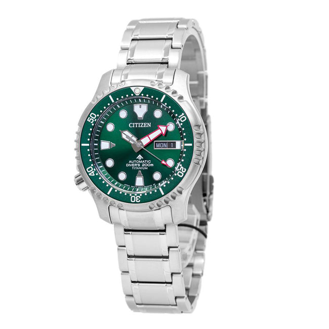 NY0100-50X-Citizen NY0100-50X Diver's Super Titanium 200mt Green Watch