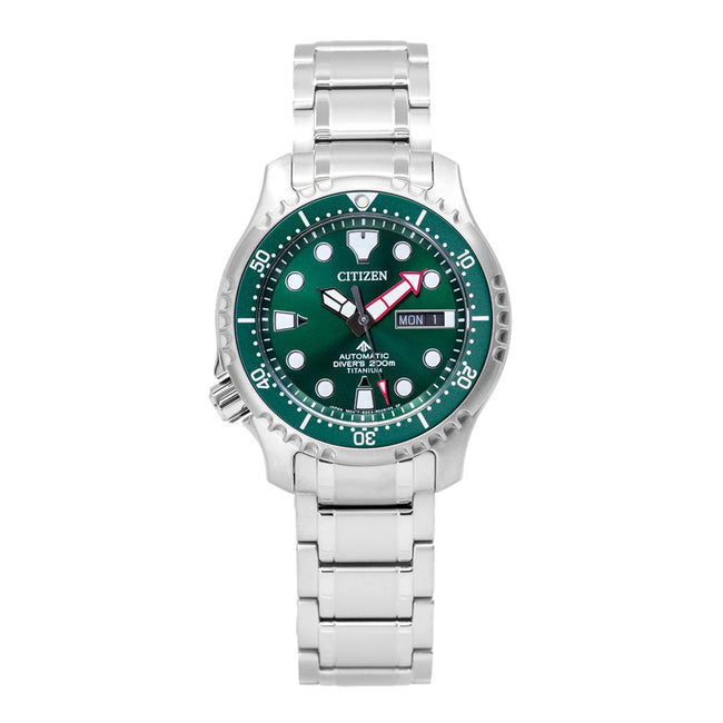 NY0100-50X-Citizen NY0100-50X Diver's Super Titanium 200mt Green Watch