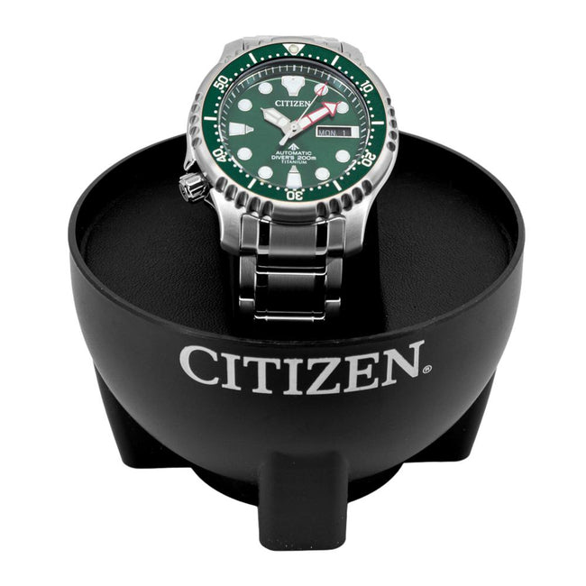 NY0100-50X-Citizen NY0100-50X Diver's Super Titanium 200mt Green Watch