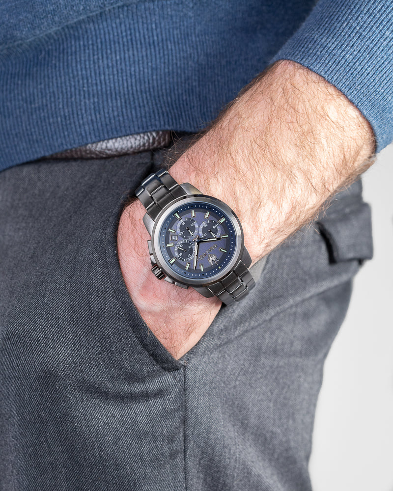 R8873621005-Maserati Men's R8873621005 Sucesso Blue Dial Chrono Watch 