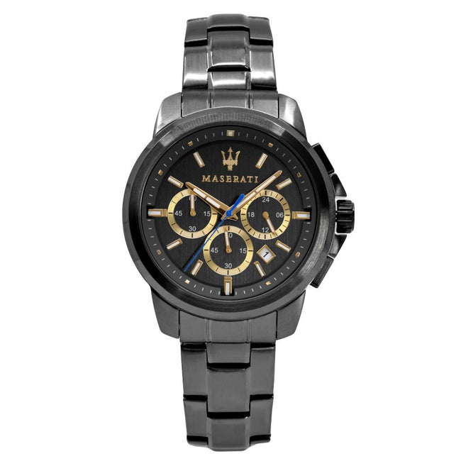 R8873621007-Maserati Men's R8873621007 Sucesso Chrono Black DLC Watch