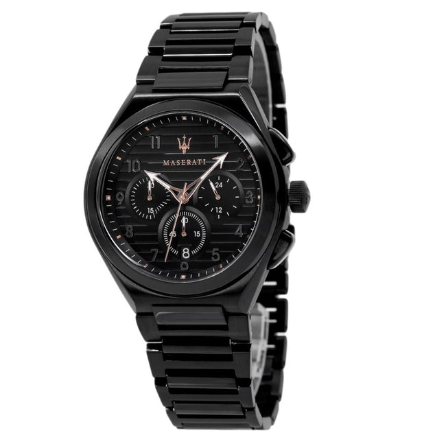 R8873639003-Maserati Men's R8873639003 Triconic Black Steel Watch