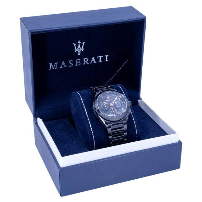 R8873639003-Maserati Men's R8873639003 Triconic Black Steel Watch